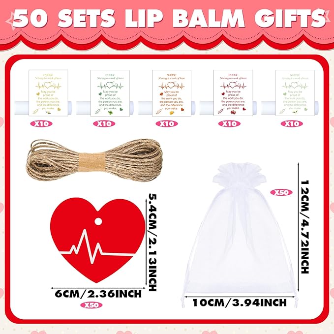 50 Sets Nurse Lip Balm Gifts