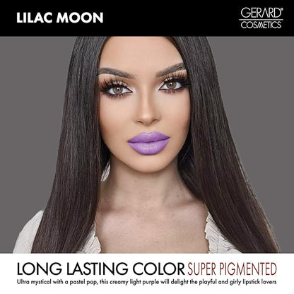 Gerard Cosmetics Lipstick Lilac Moon | Bright Purple Lipstick with Comfort Matte Finish | Highly Pigmented, Smooth Formula with Hydrating Ingredients | Cruelty Free & Made in USA