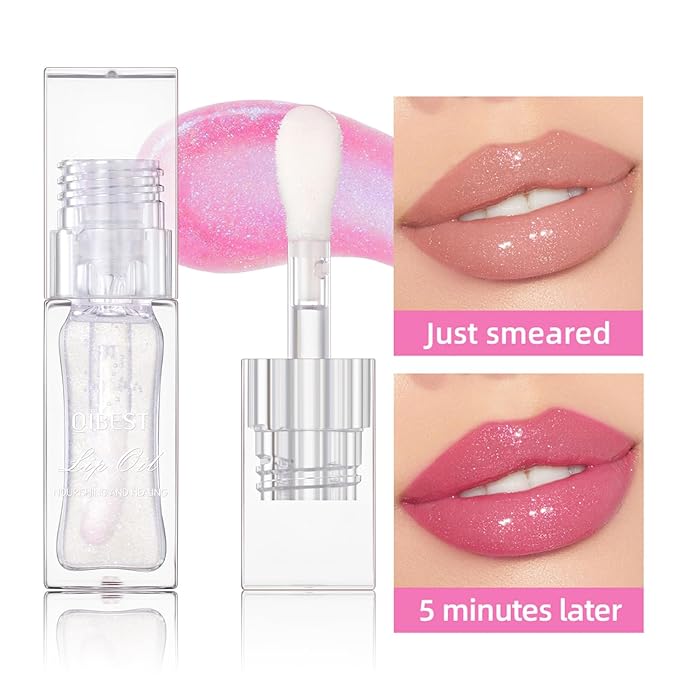 Magic Color Changing Lip Oil, Cosmetics Color Changing Lip Oil, Warm Change Hydrating Lip Gloss, Long Lasting Shimmery Lip Glow Oil, Moisturizing Non-sticky Fresh Texture Lip Oil (Set G, 2)