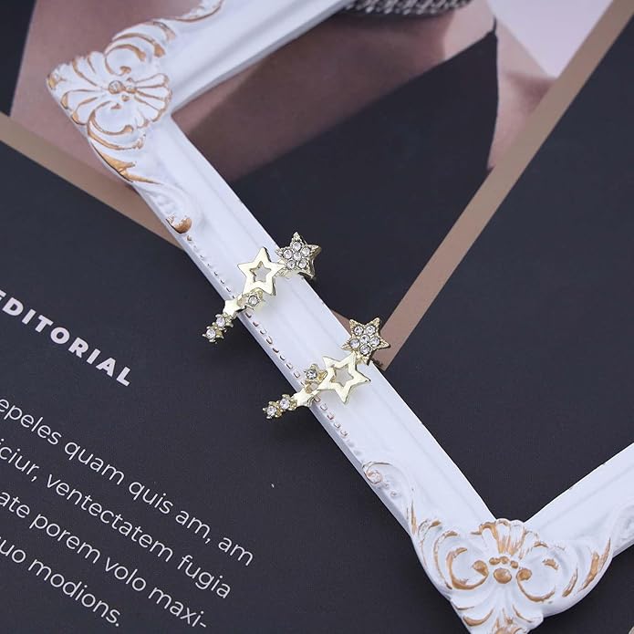 Boho Cz Star Ear Crawler Earrings