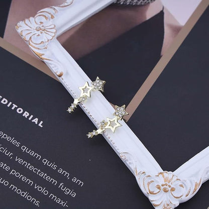 Boho Cz Star Ear Crawler Earrings