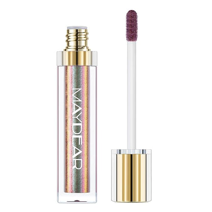 Maydear Chameleon Lipstick, High Pigmented Green Lipstick for Women Metallic Shine Lip Gloss, Full-Coverage Multichrome Lipstick Long Lasting Rainbow Lip Makeup, Fuchsia Green(02)