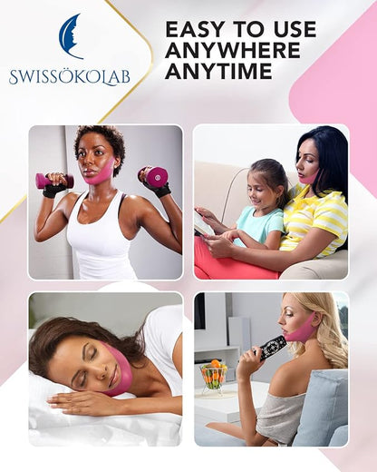 SWISSÖKOLAB Double Chin Reducer V Line Lifting Mask + Under Eye Patches For Puffy Eyes 24k Gold Eye Mask For Dark Circles