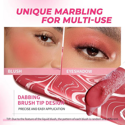 4 Colors Liquid Blush Makeup Kit, Long Lasting Set 4Pcs
