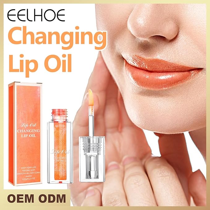 Conversionh Color Changing Lip Oil, Conversion Lip Stain, Conversionh Lip Oil, Boss up Magic Color Changing Lip Oil, Warm Change Hydrating Plumping Lip Nourishing Non-stick Oil (Orange)