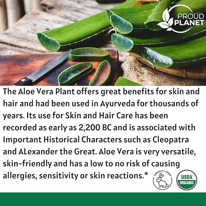 Organic Aloe Vera Powder for Hair & Face (2 Pounds) | Aloe Barbadensis | AloeVera Extract USDA Certified by Proud Planet