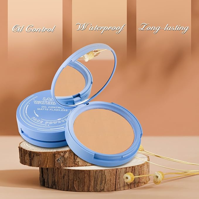 Oil Control Face Powder, Matte Smooth Setting Powder, (Pure Beige)