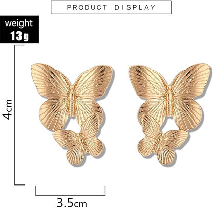 Boho Big Butterfly Drop Earrings Vintage