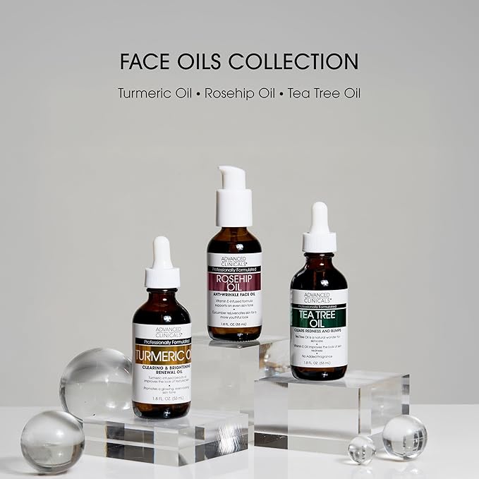 Advanced Clinicals Rosehip Oil For Face With Vitamin E + Botanicals Helps Improve Look Of Dark Spots, Wrinkles, Fine Lines, & Uneven Looking Skin Tone | Moisturizing Skin Care Face Serum, 2-Pack