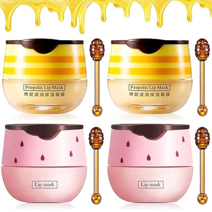 4PCS Bee Lip Balm Honey Lip Exfoliator