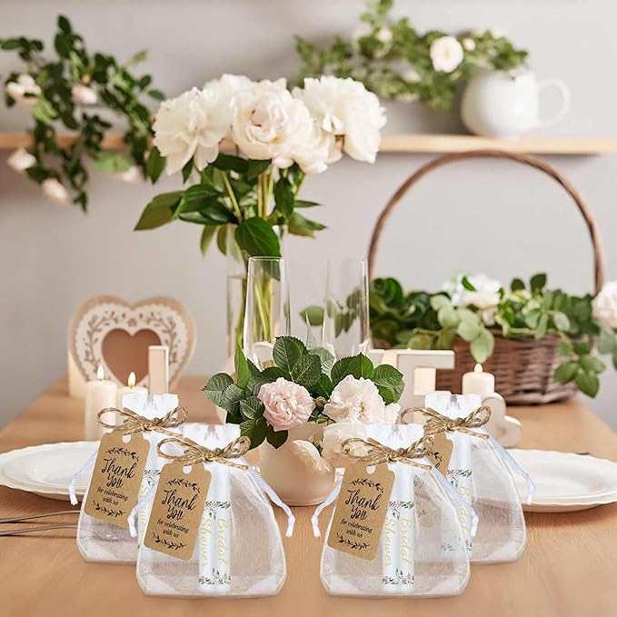 Demissle 50 Pcs Bridal Shower Lip Souvenirs(Floral)