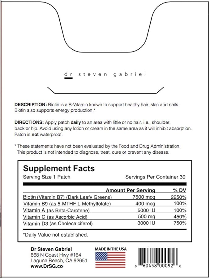 | Biotin | Supports Cellular Energy Production | 30 Quantity