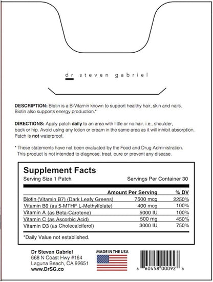 | Biotin | Supports Cellular Energy Production | 30 Quantity
