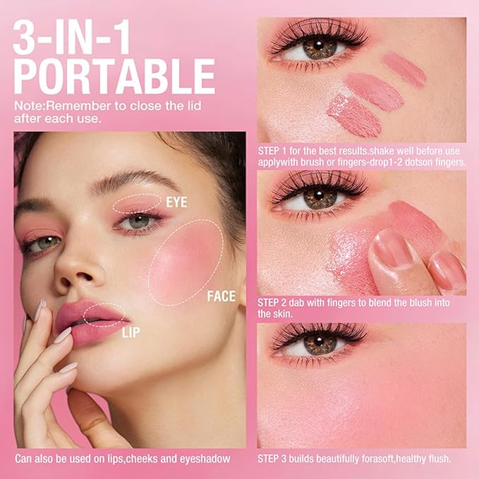 Cooling Water Jelly Tint Blush,4 Colors Multi-Use Tint Stick