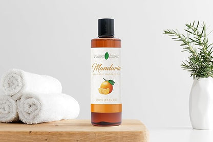 Mandarin Massage Oil for Massage Therapy, Body Oil Made with Pure Mandarin Essential Oil for Skin, Jojoba Oil, Sweet Almond Oil, Vitamin E, Relaxing Gifts for Women