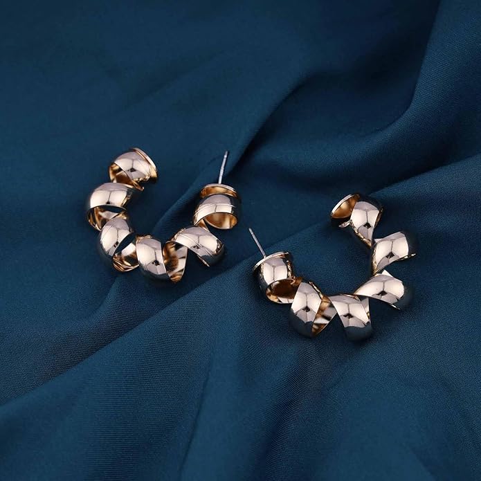 Vintage Exaggerated Irregular Circle Earrings Twist