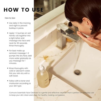 COMUNE Essentials Face Cleanser - Gentle-Yet-Effective for Clear, Gentle-Yet-Effective