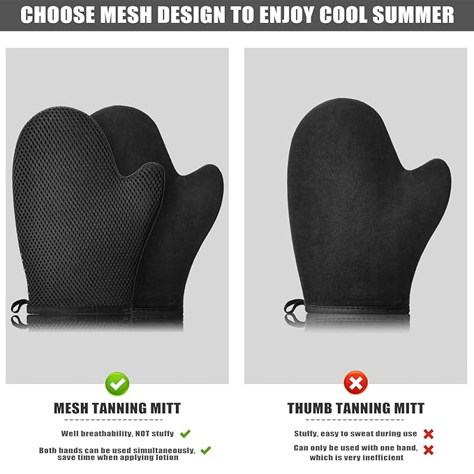 2 Pack Mesh Self Tanning Mitt Applicator-Self Tanner Mitt Applicator,Tanning Mitts Self Tanner Applicator Kit Self Tanning Glove for Self Tan Mitt Applicator Sunless Tanning Mitt for Self Tanner Glove