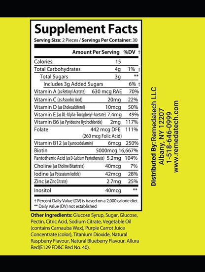 Adult Hair, Skin & Nails Gummies - Biotin 5000 mcg - for Faster & Healthier Hair Growth, Stronger Nails, Healthier Skin – for Women & Men - Extra Strength, 60 Vegan Gummies