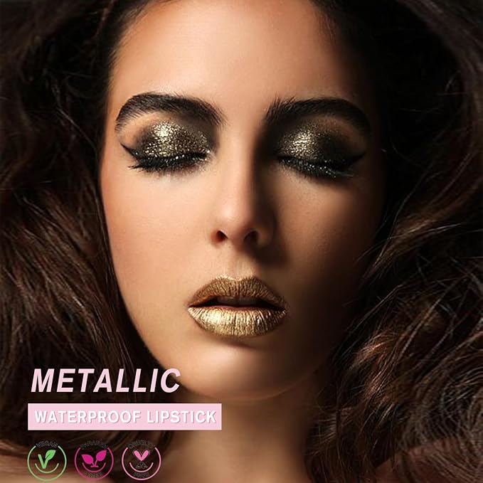 COOSA Glitter Liquid Lipsticks, Diamond Shimmer Metallic Lipstick Glitter