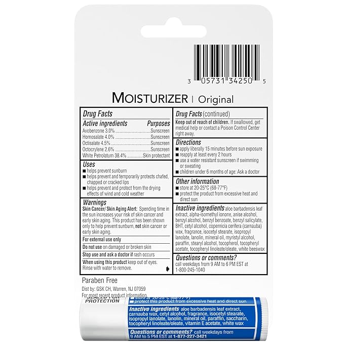 ChapStick Moisturizer 2-in-1 Lipcare 5-Pack (3