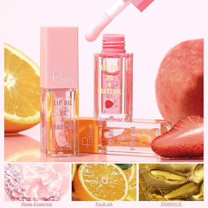 Pudaier Hydrating Lip Oil, Fruit Extract Lip Oil Hydrating