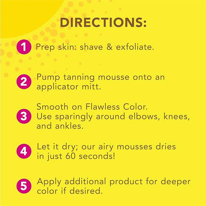 Jergens Self Tanner, Natural Glow Instant Sun, Sunless Tanning Mousse, Quick Self Tanner Foam, Ultra Deep Brozne, 6 Oz, Pack of 2