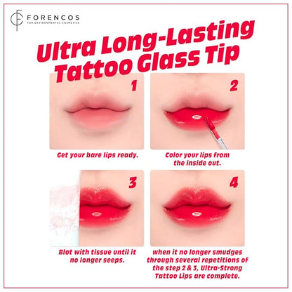 Tattoo Glass Lip Gloss Tint, Korean Glossy Tint/Stain, Glass