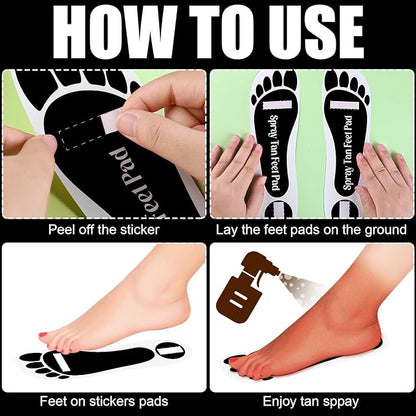 Nuenen 120 Pairs Spray Tan Feet Pads Protectors Disposable Adhesive Spray Tanning Pads Sticky for Sunless Spray Tanning Lasting Tent Protect Foot, 240 Feet