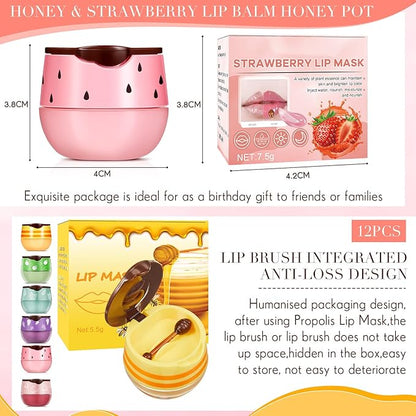 12 Pcs Bee Lip Balm Honey