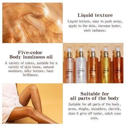 MAEPEOR Shimmer Body Luminizer 5 Colors Moisturizing Glow 80ML