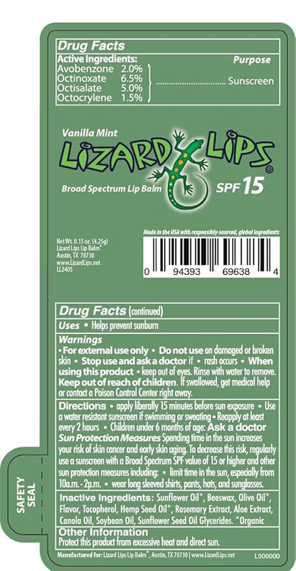 Lizard Lips SPF 15 Lip Balm Flavor