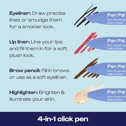 Alleyoop Pen Pal Touch-Up 4-in-1 Makeup Pen, Make