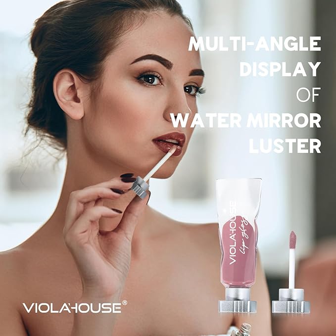 VIOLA HOUSE Lip Gloss, Lip Stains Lip Tint Stain, Clear Lip Gloss, Non Stick Lip Makeup.4ML/0.13Fl.Oz(3 love language)