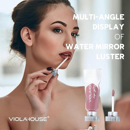 VIOLA HOUSE Lip Gloss, Lip Stains Lip Tint Stain, Clear Lip Gloss, Non Stick Lip Makeup.4ML/0.13Fl.Oz(3 love language)