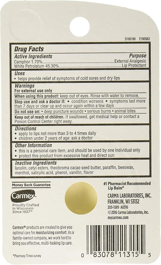 Carmex Classic Lip Balm Medicated 0.25 oz