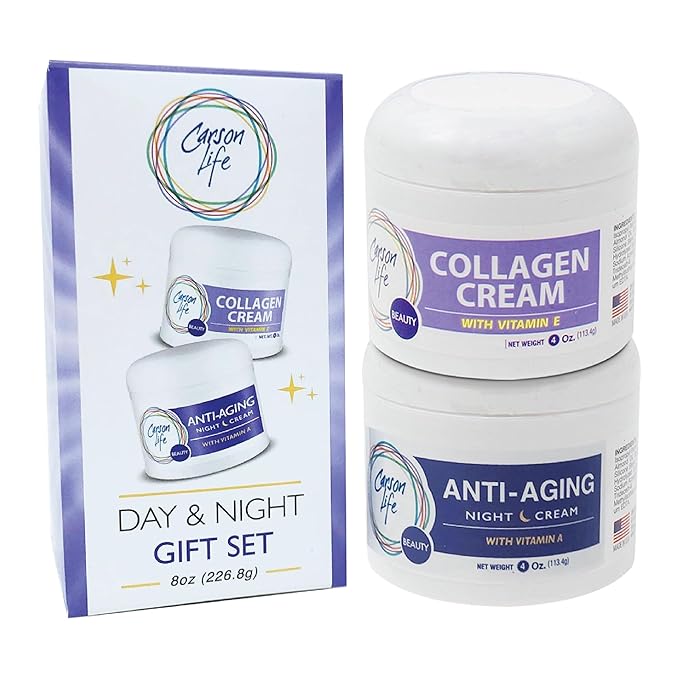 Carson Life Day and Night Moisturizers for Face – Exclusive Day Cream and Night Cream Set - Collagen Cream and Night Cream for Women Anti-Aging.