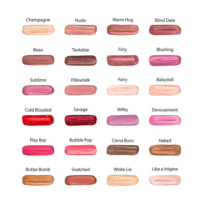 Ruby Kisses Lip Gloss Butter Bomb Gloss Non-Sticky Lip Gloss Vitamin E Natural Nude Lip Makeup - 7.8mL (0.26 US fl.oz) (Champagne)