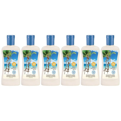 Panama Jack Sunscreen Suntan Lotion - SPF 15, Broad Spectrum UVA/UVB Protection, PABA, Paraben, Gluten & Cruelty Free, 6 FL OZ (Pack of 6)