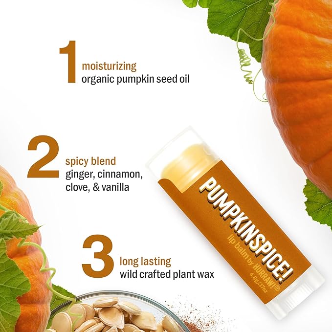 Hurraw! Pumpkin Spice Lip Balm: Organic, Palm