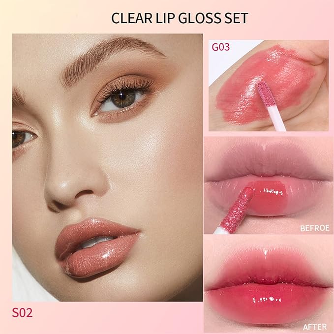 Hydrating Lip Gloss Set 6 Colors Moisturizing Glossy Hydrating