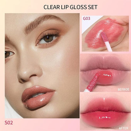 Hydrating Lip Gloss Set 6 Colors Moisturizing Glossy Hydrating