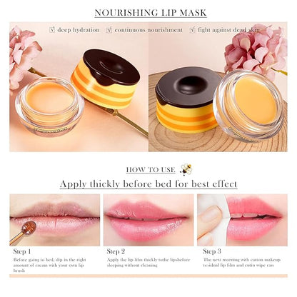 2Pcs Honey Strawberry Lip Balm Honey Exfoliator