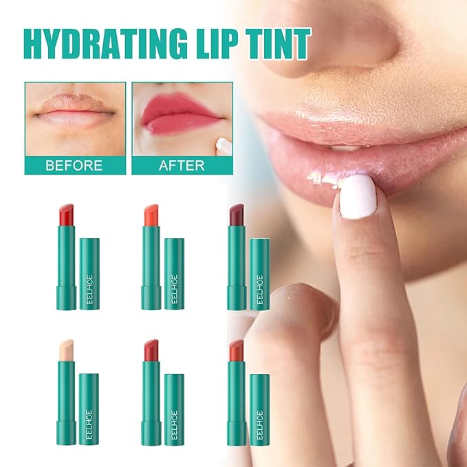 Lip Tint Hydrating, Sheer Strength Hydrating Lip Tint, Tinted Lip Balm Powerful Moisturizing Water Lipstick, Non-Sticky & Long Lasting (#Cherry Red)