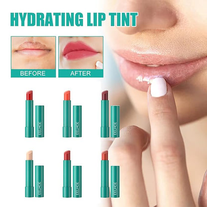 Lip Tint Hydrating, Sheer Strength Hydrating Lip Tint, Tinted Lip Balm Powerful Moisturizing Water Lipstick, Non-Sticky & Long Lasting (#Clear Shimmer)