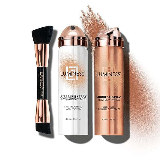 LUMINESS Airbrush Spray Silk Foundation Starter Kit - & Moisturizes