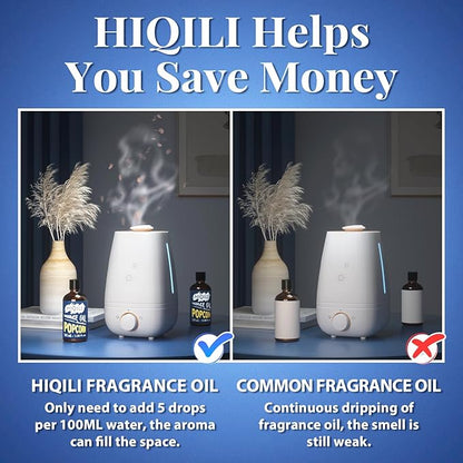 HIQILI Popcorn Essential Oil 100ml - Gourmand Fragrance Oil for Diffuser & Air Freshener, Sweet Scented Oil for Personalized Perfume Making, Soup Candle Making Supplies 3.38 Fl Oz