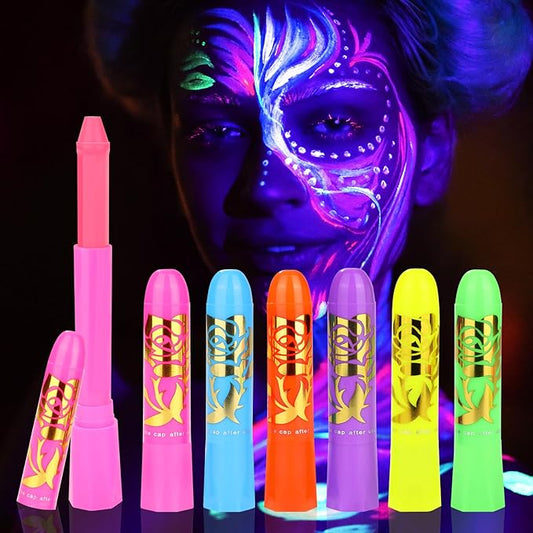6PCS Glow in the Dark Body & Face Party Supplies