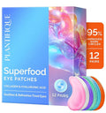 PLANTIFIQUE Superfood Under Eye Patches – 12 Pairs with Hyaluronic Acid for Dark Circles & Puffy Eyes – Anti-Aging Skincare Gel Mask, Gift for Women & Men