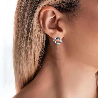 Boho Crystal Saturn Earrings Cz Orb